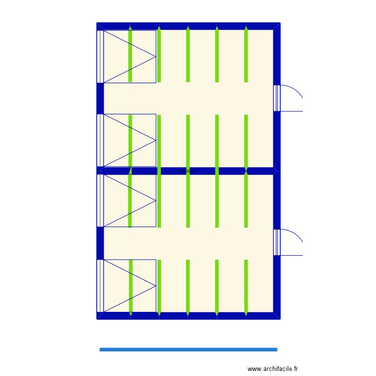 Nurserie. Plan de 1 pièce et 66 m2