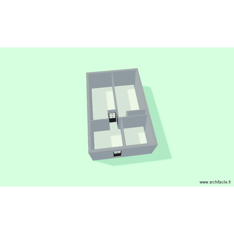 ETAGE. Plan de 5 pièces et 46 m2