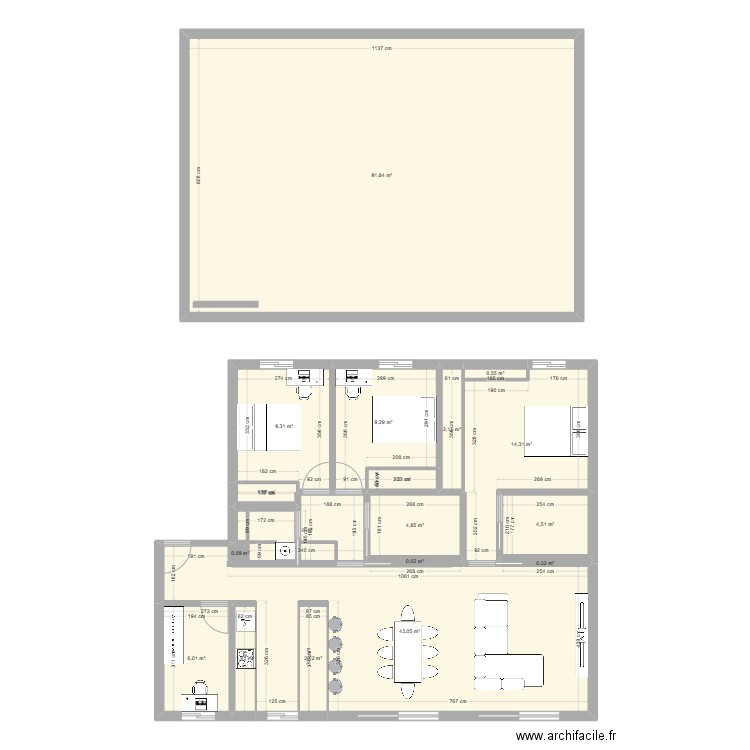 CAlvarez opcio 2. Plan de 18 pièces et 199 m2