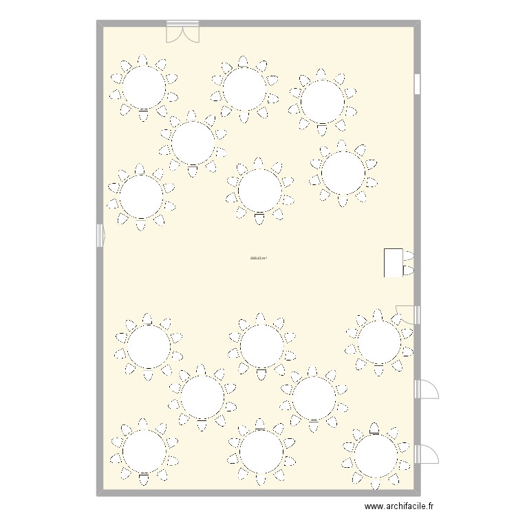 salle mariage. Plan de 1 pièce et 269 m2