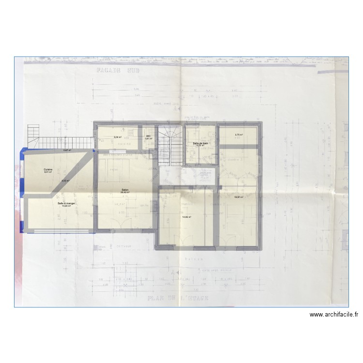 Etage 1. Plan de 11 pièces et 95 m2