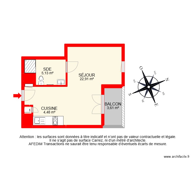 BI19143. Plan de 7 pièces et 37 m2