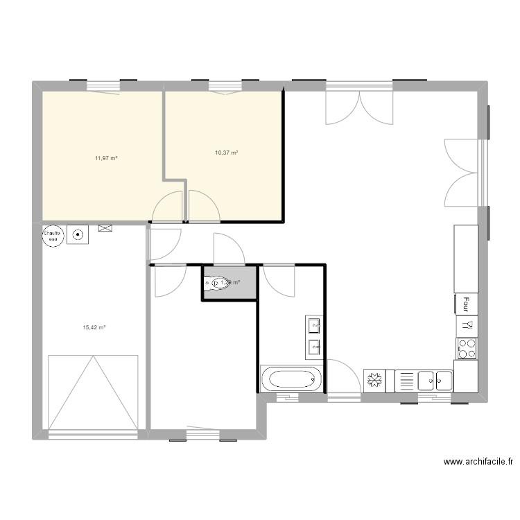 Maison CAMUS 80m. Plan de 4 pièces et 39 m2