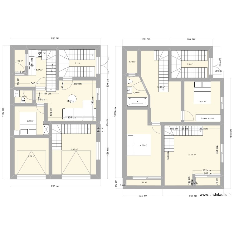 AMAL. Plan de 16 pièces et 140 m2