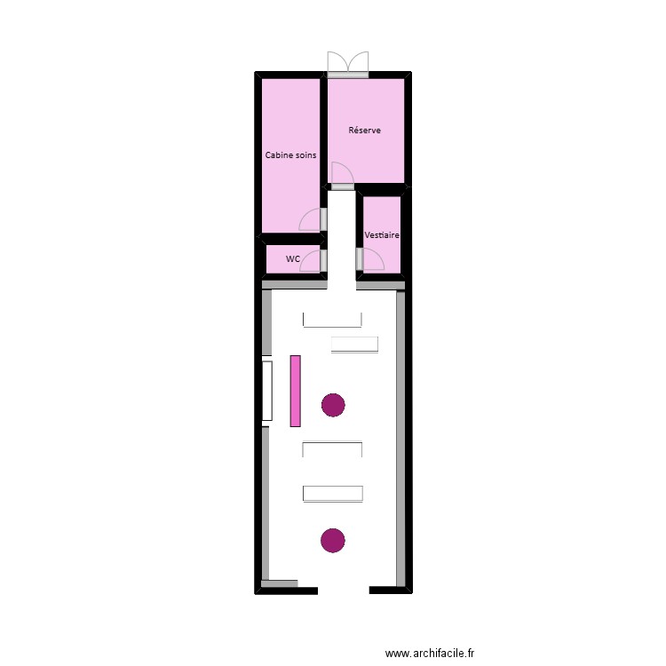 Plan Nocibé . Plan de 4 pièces et 4 m2