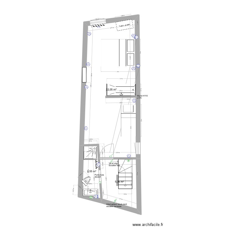 Plan définitif etage. Plan de 4 pièces et 58 m2