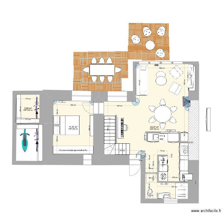 planpornichet 2. Plan de 3 pièces et 59 m2