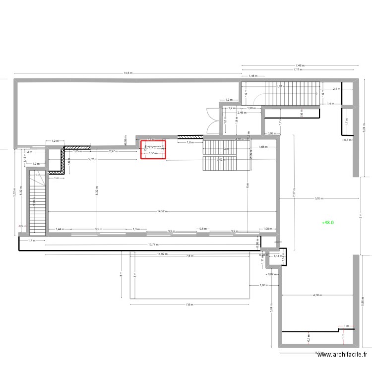 rdc mazurier   macon jeudi. Plan de 5 pièces et 44 m2