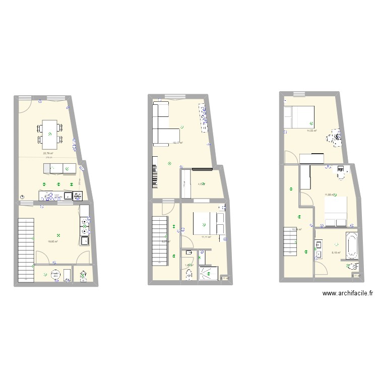 RIVERIE ELEC. Plan de 14 pièces et 133 m2