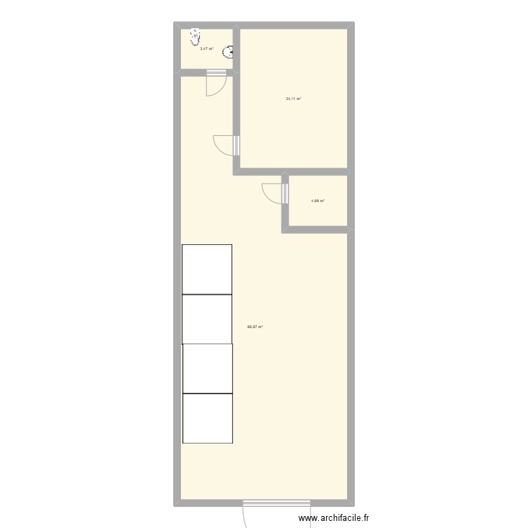 TLV. Plan de 4 pièces et 121 m2