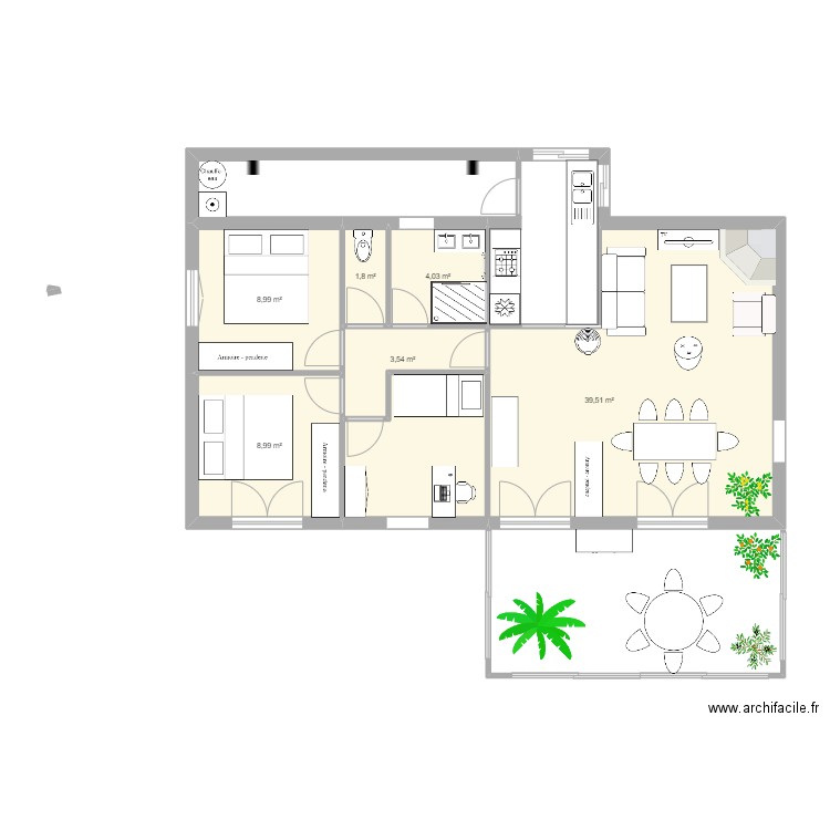 maison des bois 2. Plan de 6 pièces et 67 m2