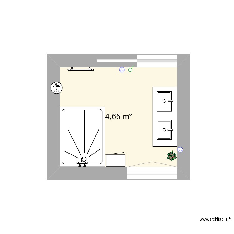 M SALA. Plan de 1 pièce et 5 m2