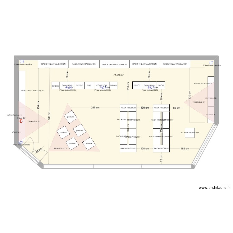 CAMBRAI v4 showroom. Plan de 1 pièce et 71 m2