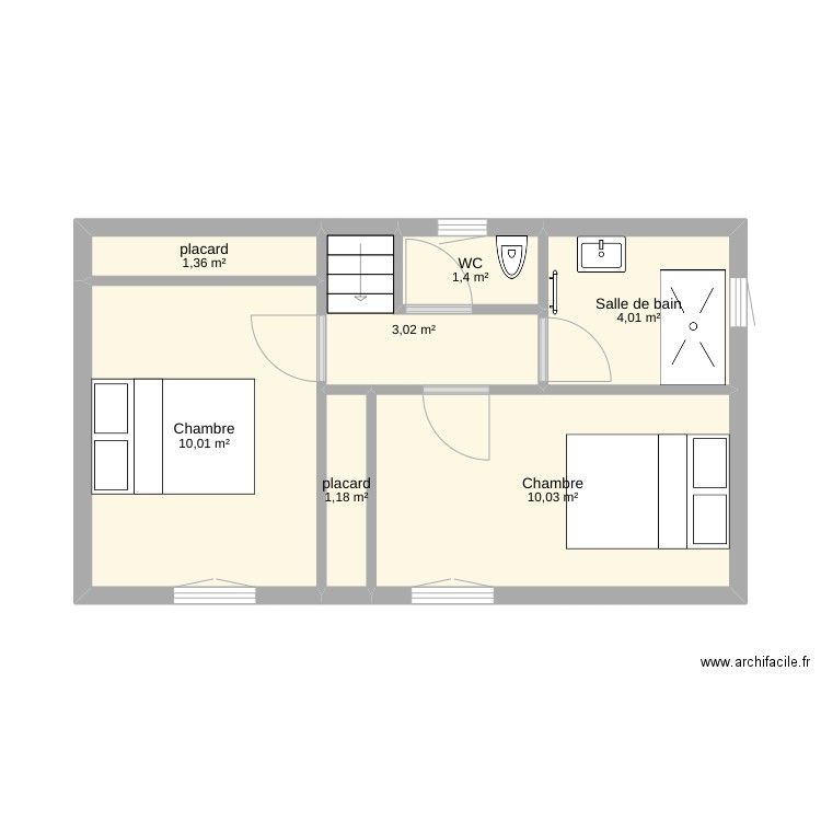 extension. Plan de 7 pièces et 31 m2