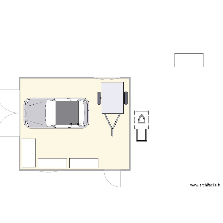 garage1. Plan de 1 pièce et 26 m2