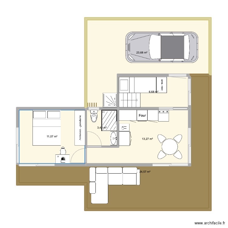 Casita with a bunk room. Plan de 6 pièces et 83 m2