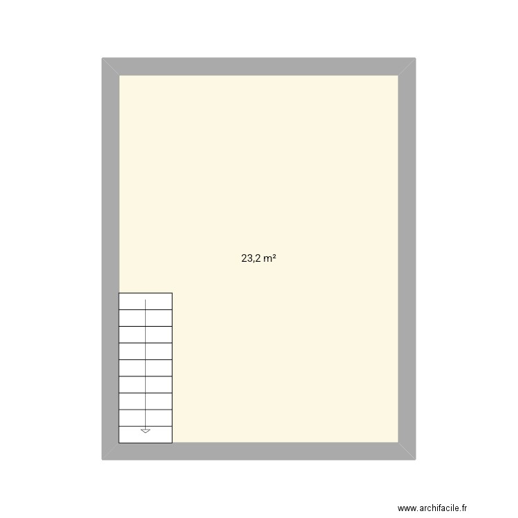 Escalette . Plan de 1 pièce et 23 m2