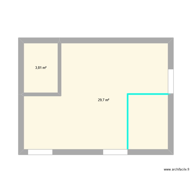 appartement villefranche. Plan de 2 pièces et 34 m2