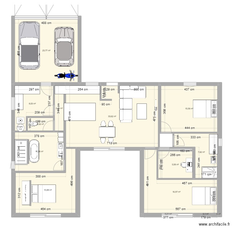 1er u. Plan de 14 pièces et 143 m2