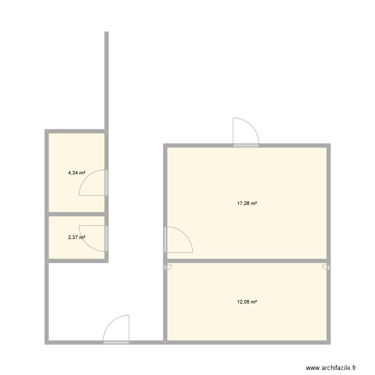 maison. Plan de 4 pièces et 36 m2