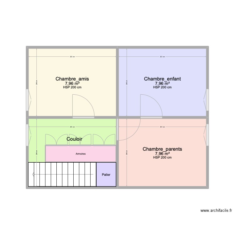 Chalet Tauxe_etage. Plan de 5 pièces et 33 m2