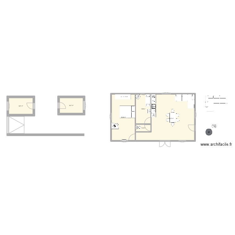 PETITE MAISON 5 METRES. Plan de 6 pièces et 75 m2