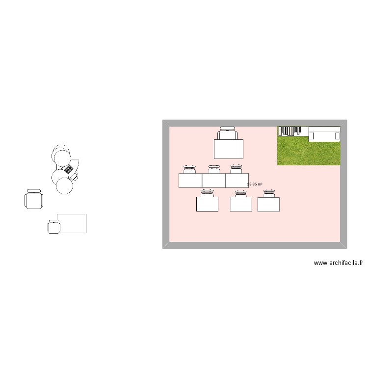 eco ecole. Plan de 1 pièce et 33 m2