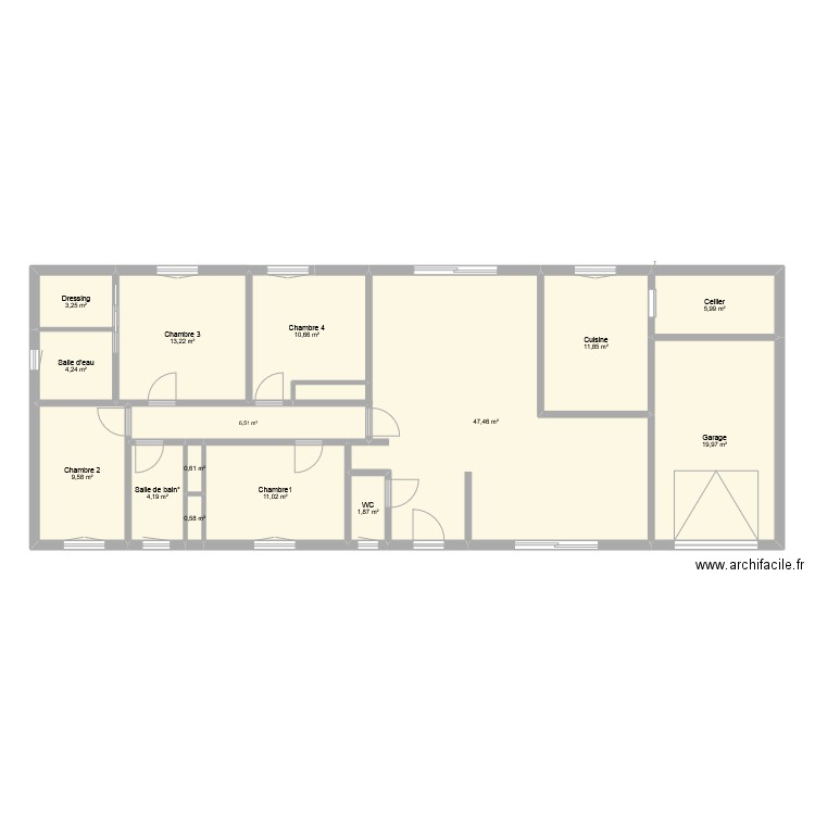 primavera modifié toiture. Plan de 15 pièces et 151 m2