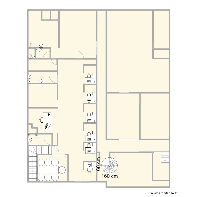 Plano SAMS. Plan de 19 pièces et 235 m2