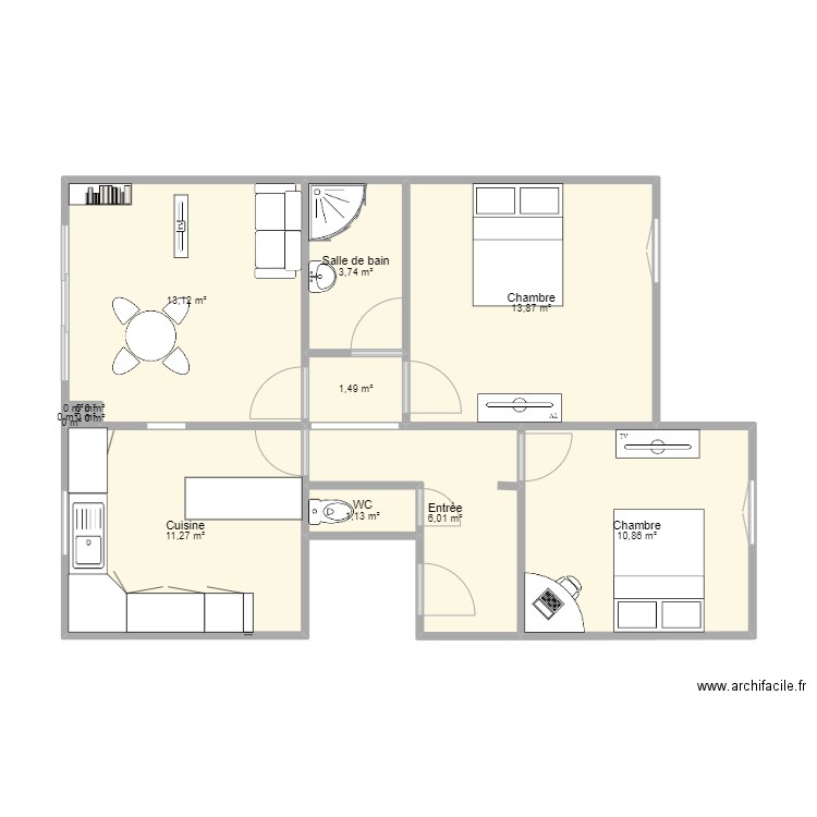 APPARTEMENT T3 - ETAPLES CENTRE. Plan de 15 pièces et 62 m2