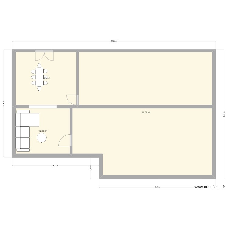 maison. Plan de 3 pièces et 113 m2