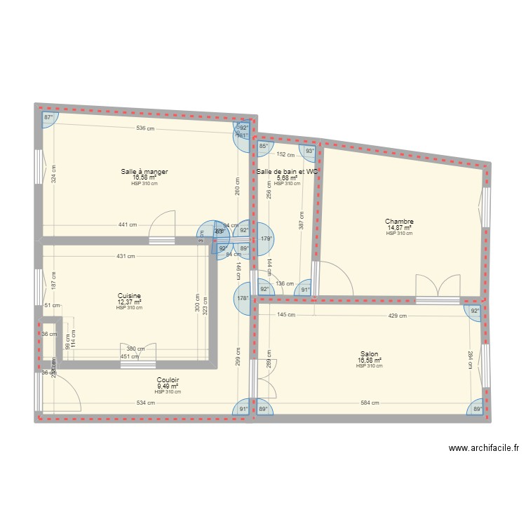 Quai Griolet 2. Plan de 6 pièces et 76 m2