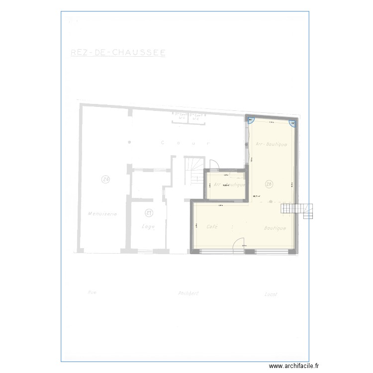 9 Lucot. Plan de 2 pièces et 77 m2