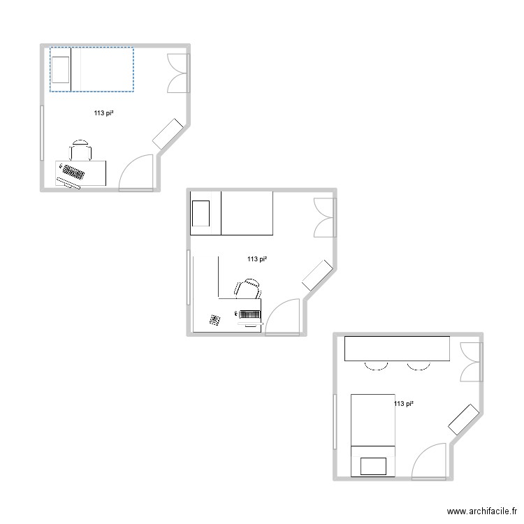 Caroline Caisse 2. Plan de 3 pièces et 31 m2