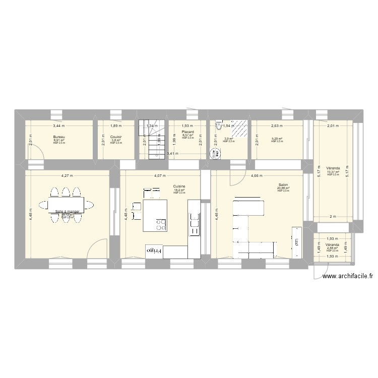 St Denis - RDC 4. Plan de 10 pièces et 98 m2