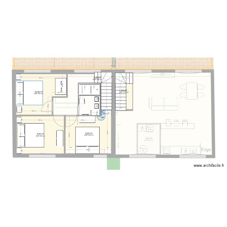 SURCOUF. Plan de 9 pièces et 174 m2