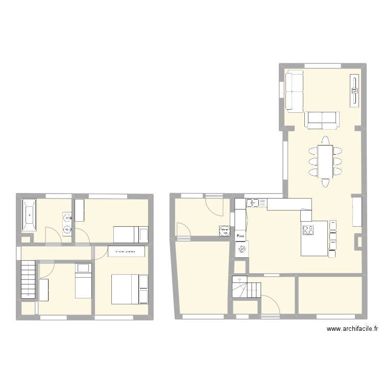 Maison. Plan de 13 pièces et 127 m2