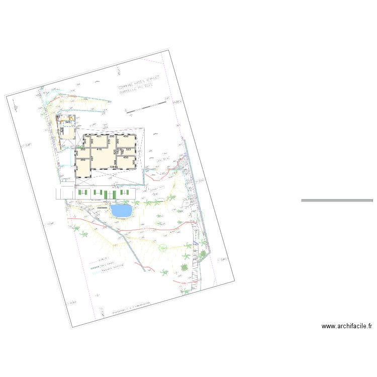 Cap OUest - Extension. Plan de 20 pièces et 174 m2