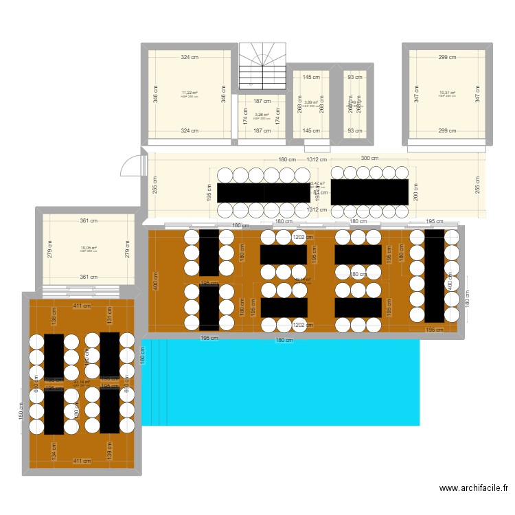 PLAN TABLE. Plan de 9 pièces et 150 m2