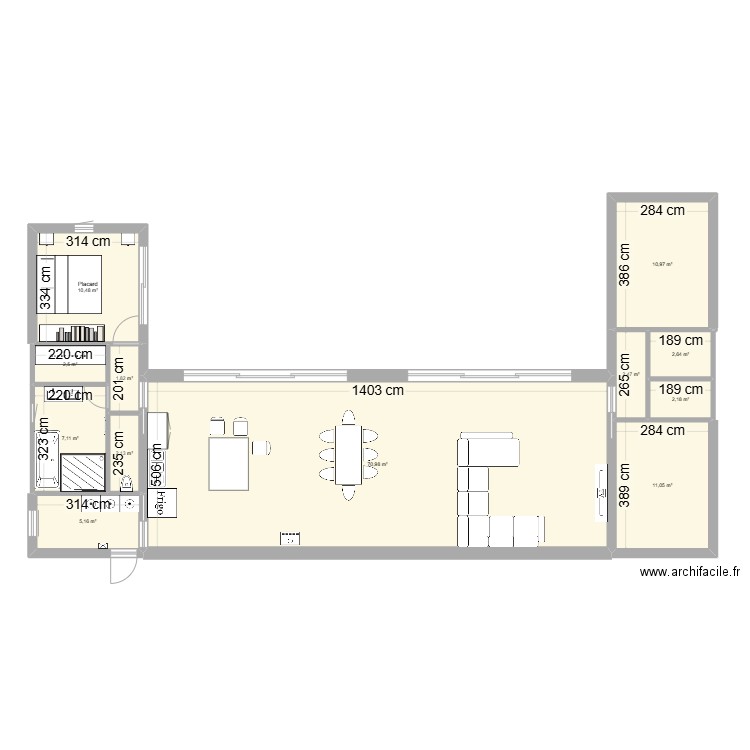 Maison 2. Plan de 12 pièces et 129 m2