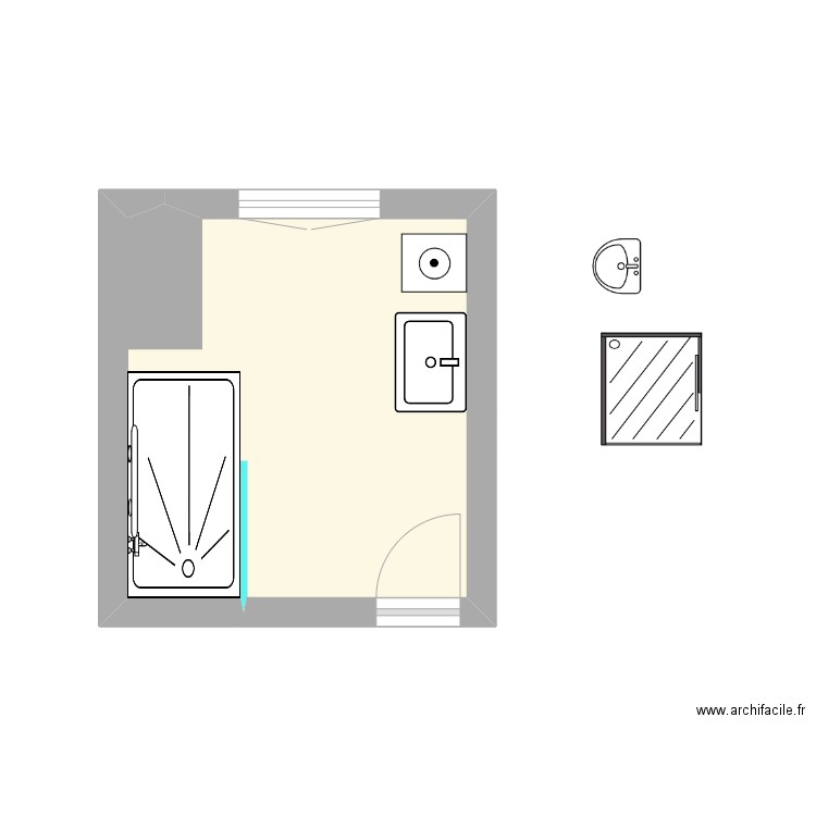 BATIER Projet. Plan de 1 pièce et 9 m2