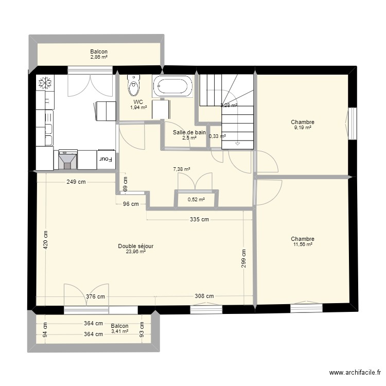 MAISON LE PONTET 2. Plan de 11 pièces et 67 m2