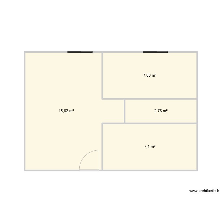 maison. Plan de 4 pièces et 33 m2