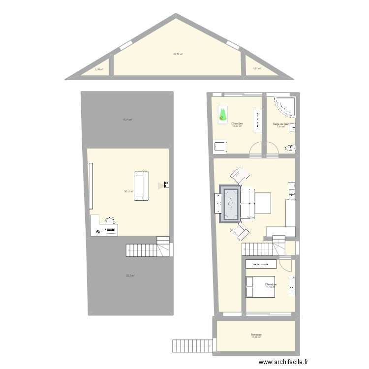 maison momo 2. Plan de 11 pièces et 175 m2