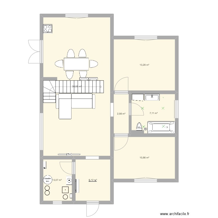 ДОМ. Plan de 7 pièces et 84 m2