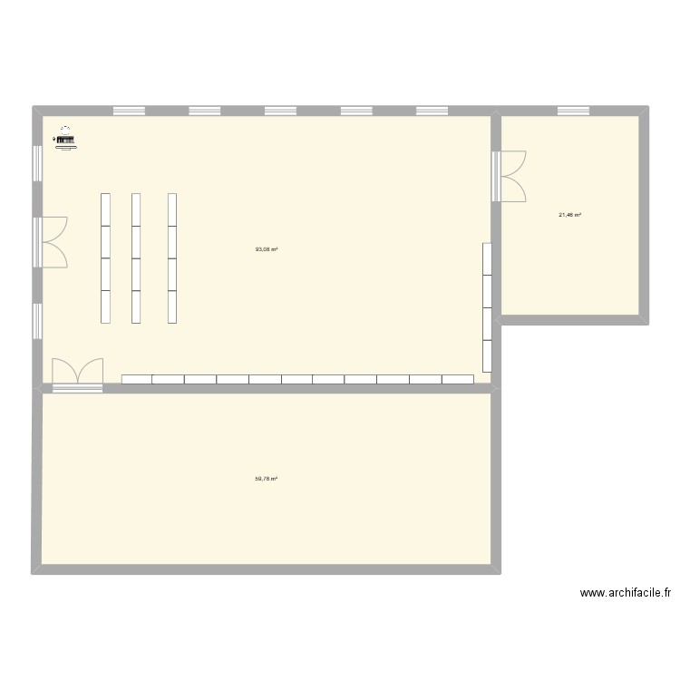 plan magasin virtuelle. Plan de 3 pièces et 174 m2