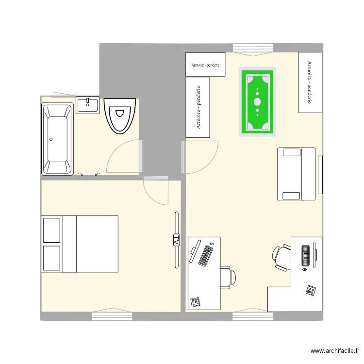 transfo etage. Plan de 4 pièces et 41 m2