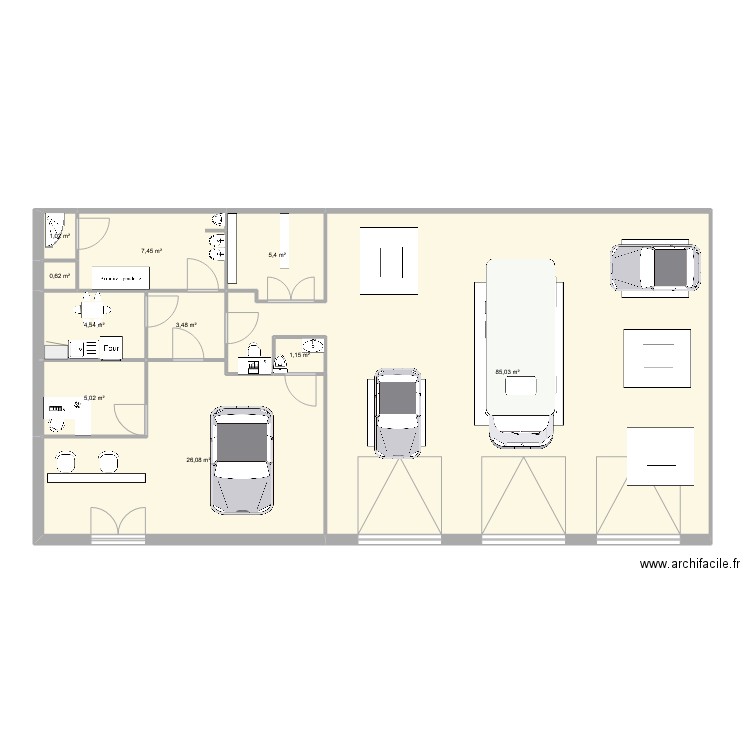 jl auto 49. Plan de 10 pièces et 140 m2