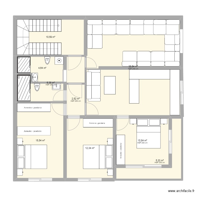 TIGUMI12345678910. Plan de 9 pièces et 107 m2