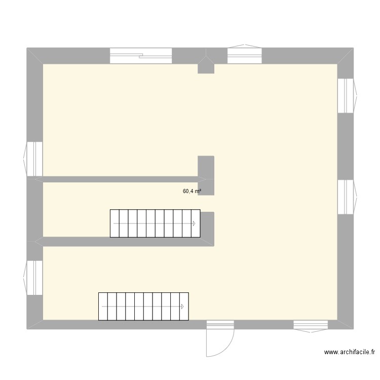 RC maison bournazel. Plan de 1 pièce et 60 m2